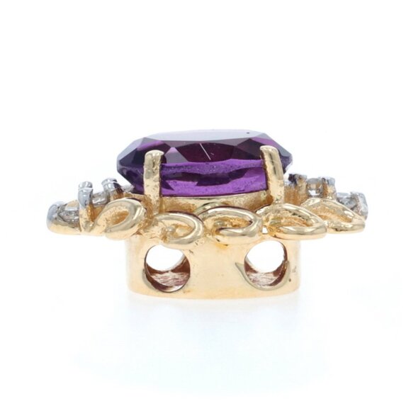 Richard Klein Amethyst Diamond Slide Charm - Yellow Gold 14k Oval 3.75ct - Picture 2 of 4